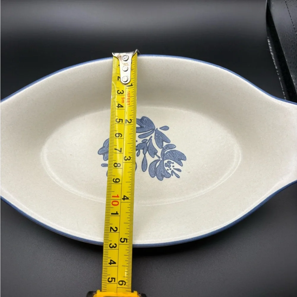 Pfaltzgraff Yorktowne Stoneware Au Gratin Dish Number 265 USA Vintage White Blue - Picture 12 of 13